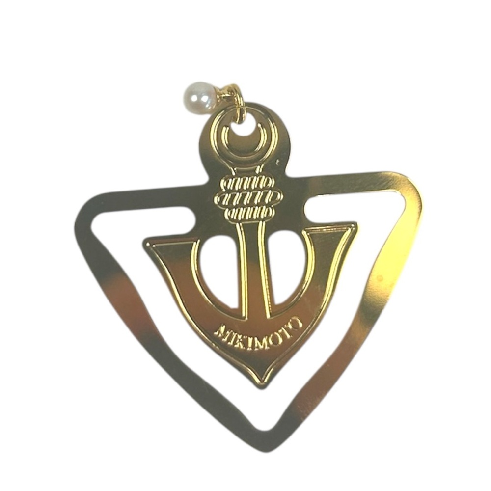 Mikimoto RARE Vintage Gold Anchor Pendant with Pearl Accent